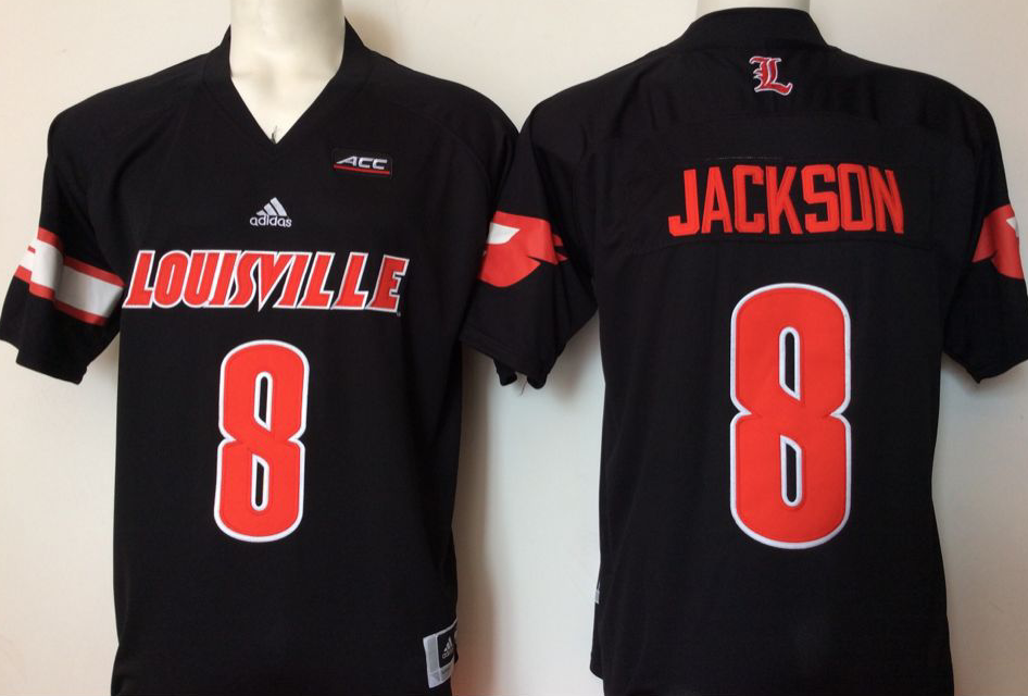 NCAA Men Louisville Cardinals Black #8 jackson